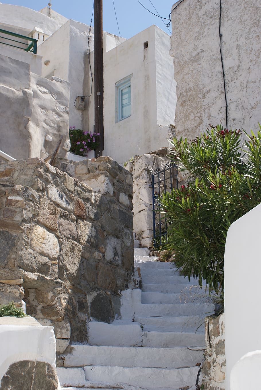 stairs, cyclades, greece, hellas, architecture, built structure HD wallpaper