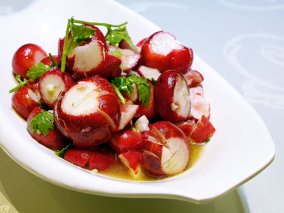 red radish, cold dish, vegetable, appetizer, healthy, organic HD wallpaper