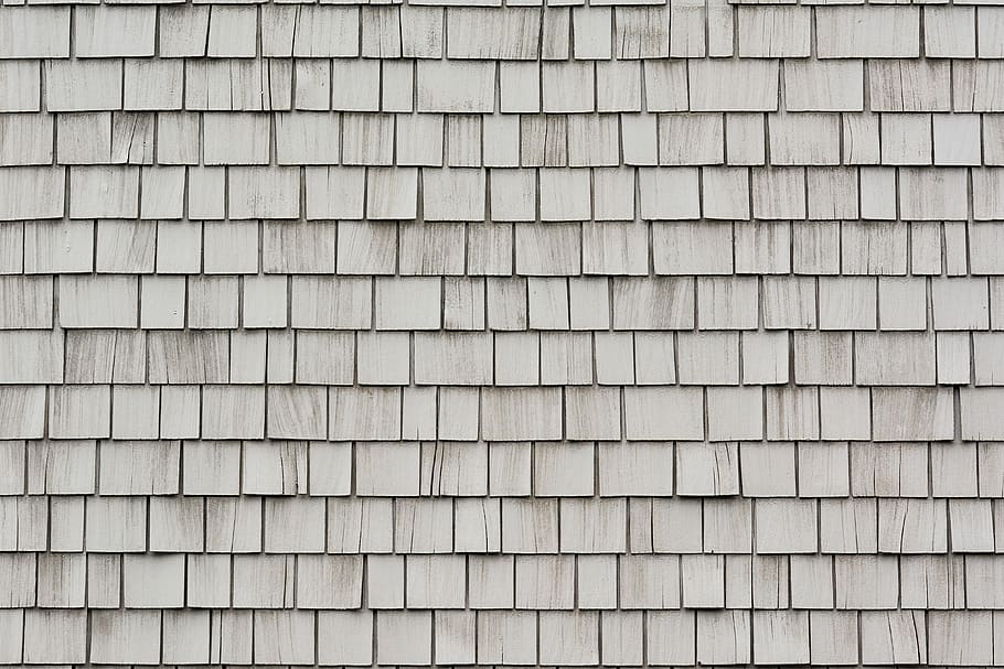 closeup photo of gray roof shingles, focus photography of gray concrete wall, HD wallpaper