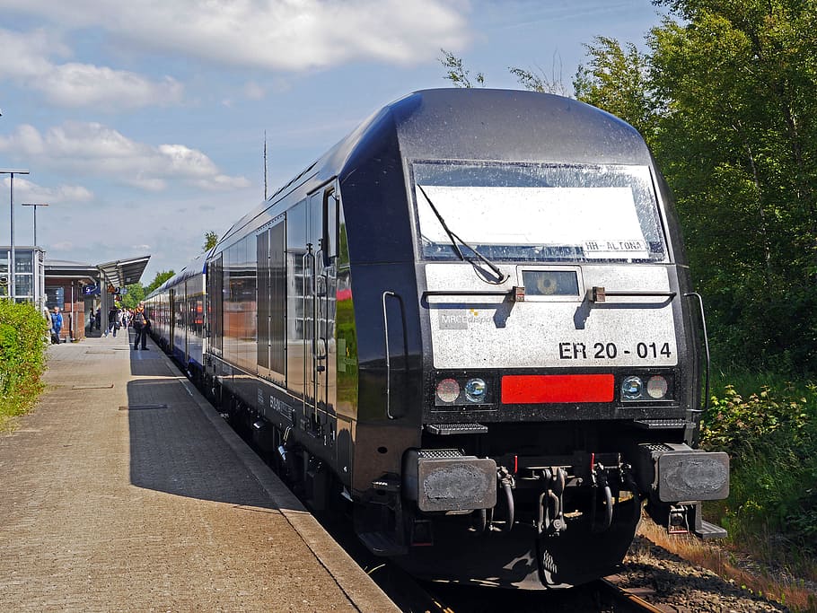 Regional Train, Hamburg-Altona, train station husum, platform, HD wallpaper