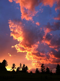cloudy sunset, vertical sunset, sky, evening, dusk, cloud - sky HD wallpaper