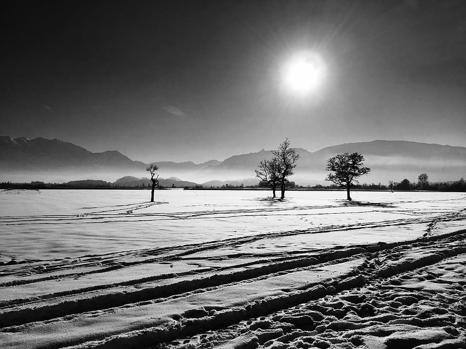 Winter, Mountains, Sun, snow, cold temperature, nature, landscape HD wallpaper