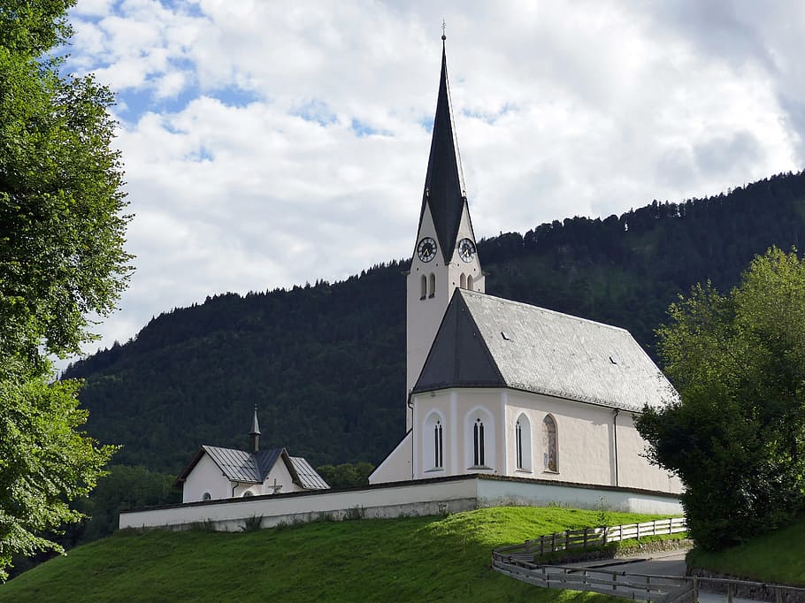 kreuth, bavaria, tourist destination, church, idyllic, hiking, HD wallpaper