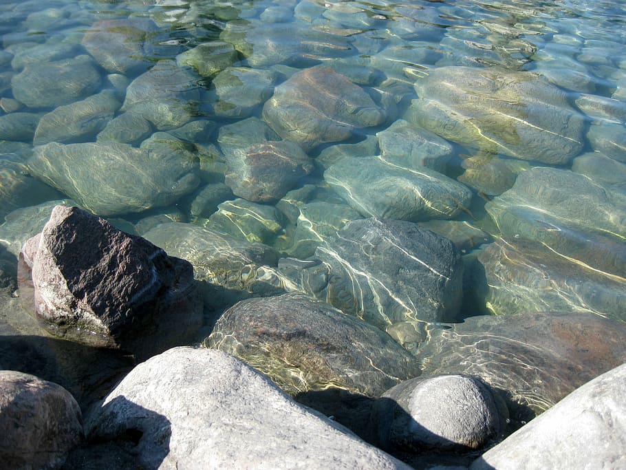 water, bach, river, stones, pebble, flow, nature, rock, movement HD wallpaper