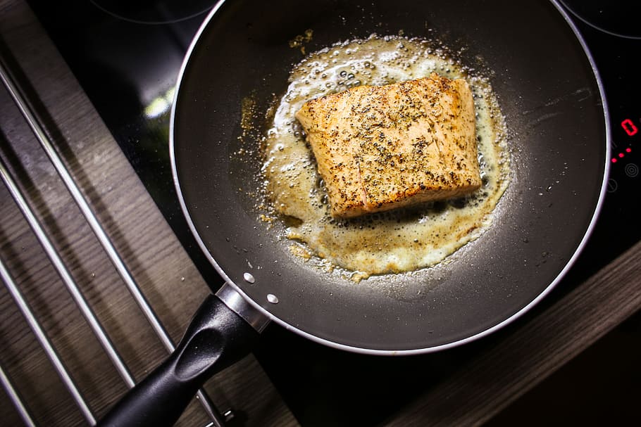 Pan-Seared Salmon Steak Fillet, cooking, fishes, food, foodie, HD wallpaper