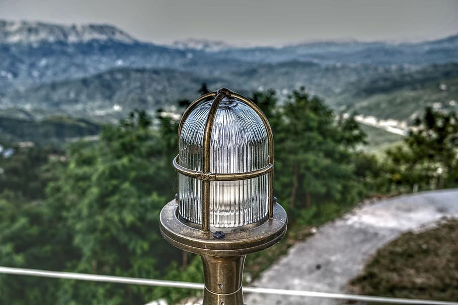 lamp, light, outside, foreground, background, blur, blurred HD wallpaper