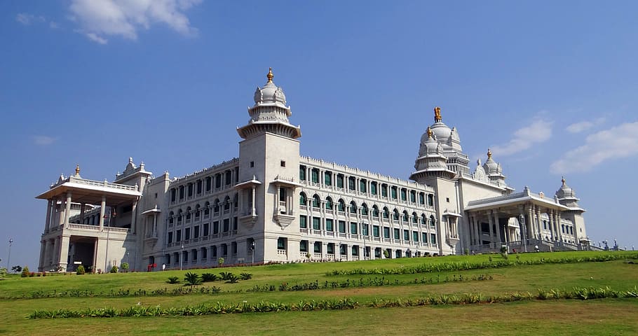 suvarna vidhana soudha, belgaum, legislative building, architecture, HD wallpaper