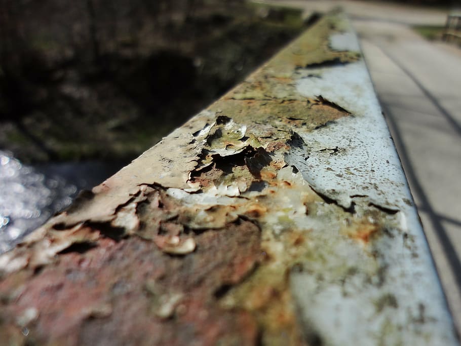 stainless, bridge, railing, old, weathered, selective focus HD wallpaper