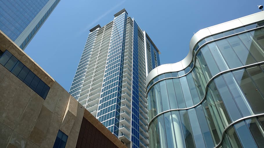 downtown, skyscraper, building, architecture, urban, city, cityscape HD wallpaper