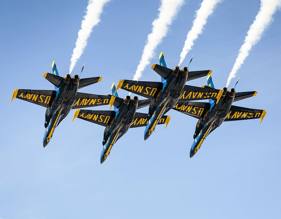 black jet planes, worms eye view photography of black jets, airplane, HD wallpaper