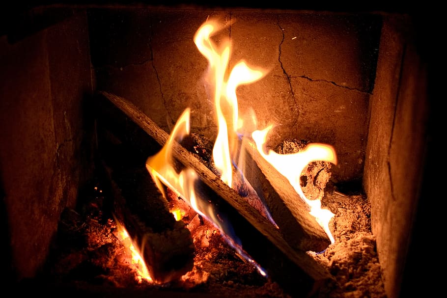 Fire, Fireplace, Heat, fire - natural phenomenon, flame, heat - temperature HD wallpaper