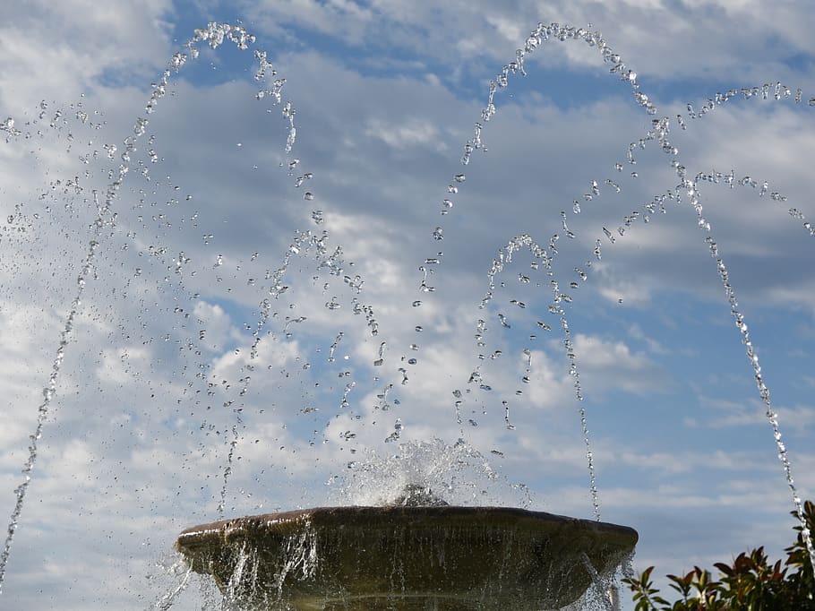 source, drops, water, sky, clouds, frozen, freshness, jet, cano HD wallpaper