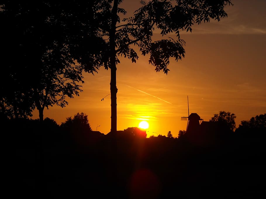 Sunset, Evening, Colorful, Orange, evening sky, nature, setting sun HD wallpaper