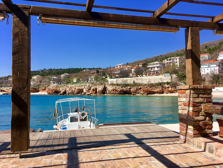 croatia, port, boot, coast, sea, dalmatia, summer, mediterranean HD wallpaper