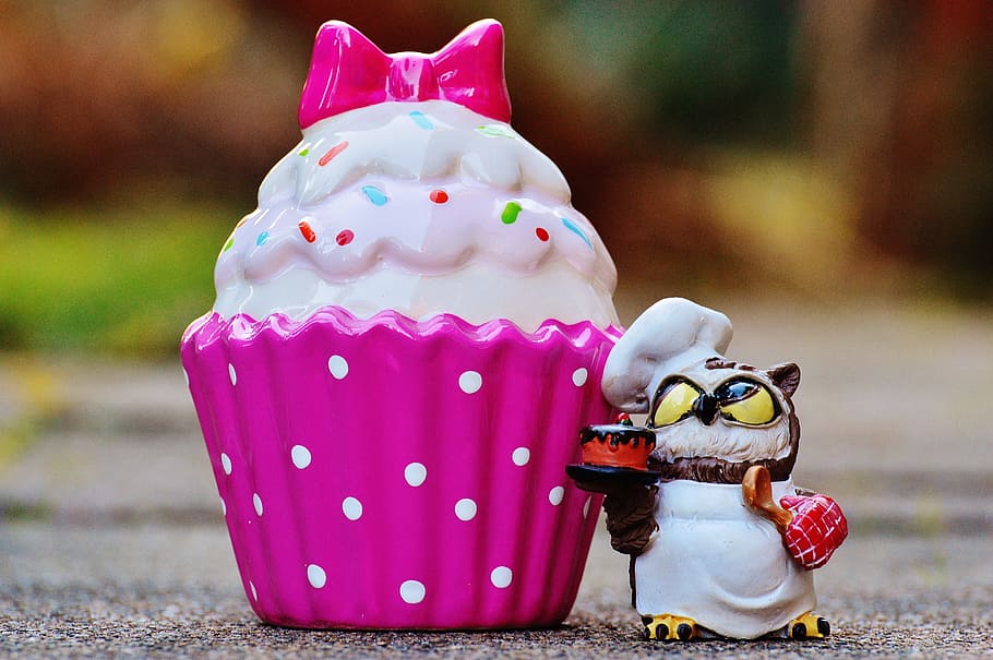 Baker, Cooking, Coffee, Cupcake, Owl, sweet pastry, dessert HD wallpaper