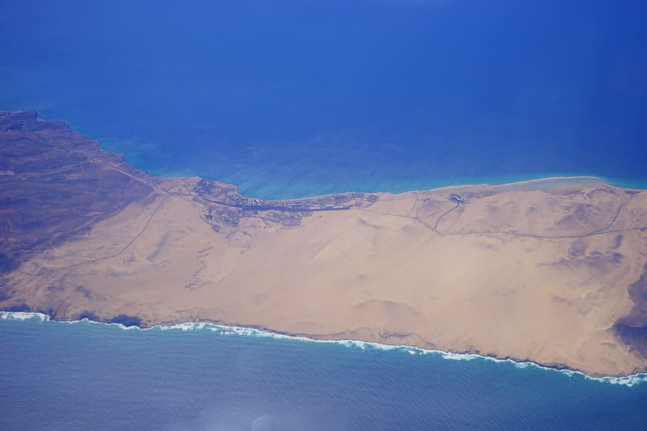 Fly, Outlook, Sea, Island, deep view, fuerteventura, canary islands HD wallpaper