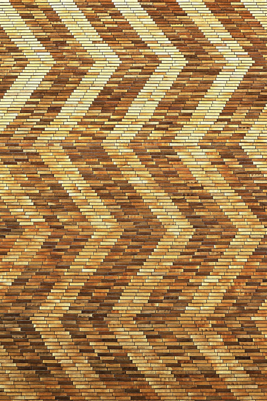 facade, clinker, zag pattern, geometric, wall, structure, building HD wallpaper