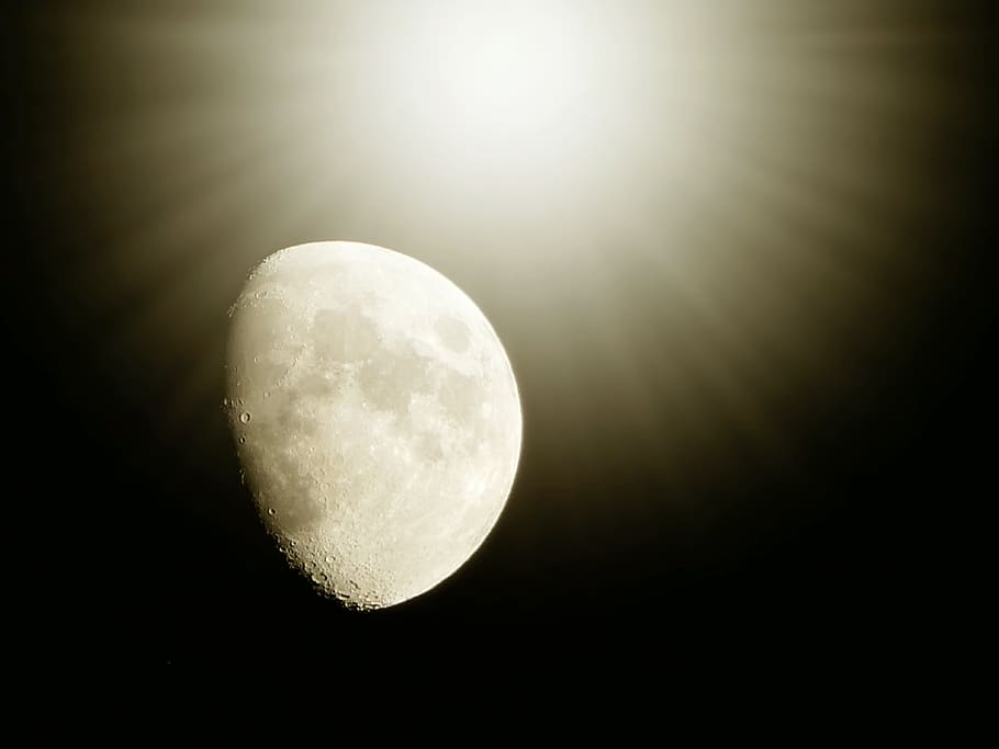 Moon, Black, Night, Mood, night photograph, darkness, moonlight HD wallpaper