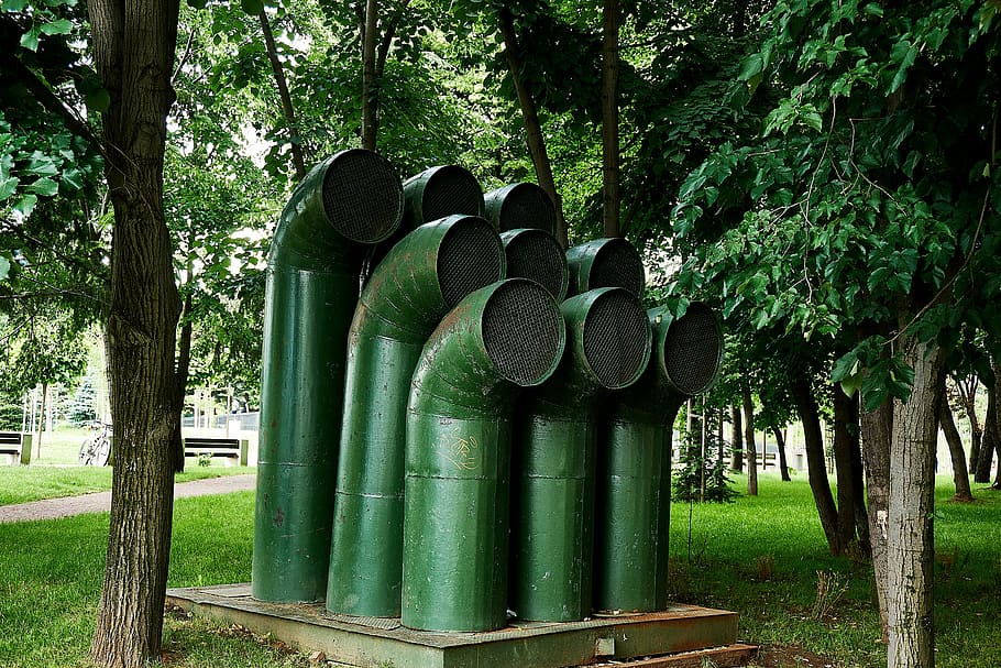 bulgaria, sofia, pipes, air conditioning, tree, plant, green color HD wallpaper