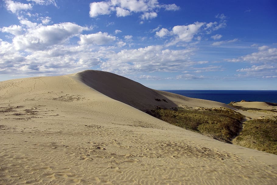rubjerd, dune, denmark, knude, rubjerg knude, sky, sand, cloud - sky, HD wallpaper