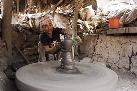 Clay, Work, Bhaktapur, clay work, working, mud wheel, human efforts HD wallpaper