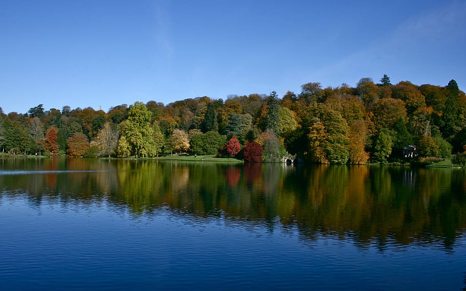 Stour, Head, Reflections, stour-head, autumn, blue, nature HD wallpaper