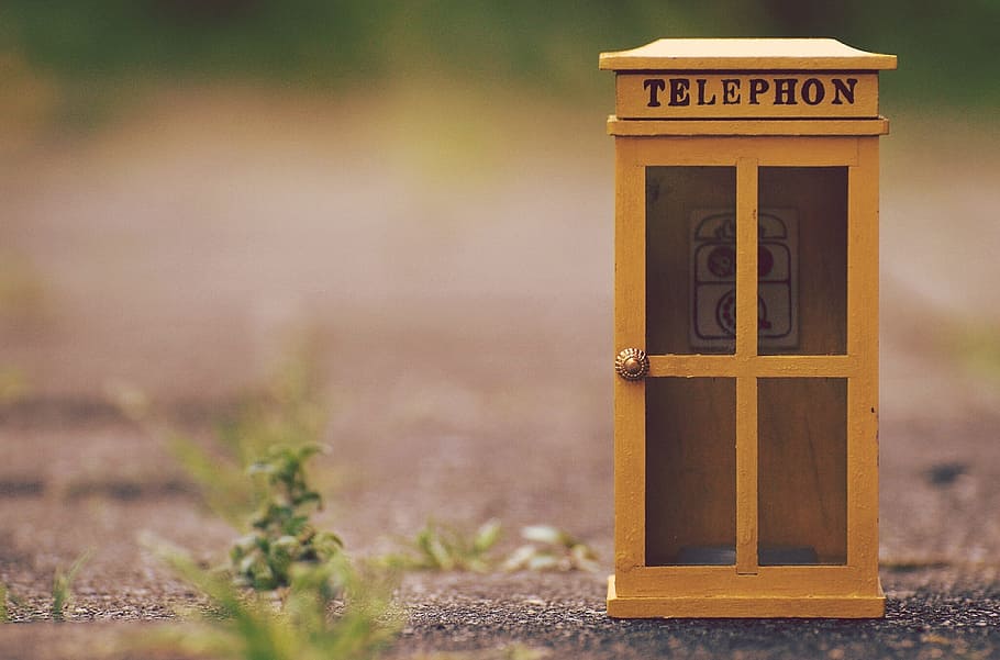 brown Telephon booth at daytime, Phone Booth, Call, Communication