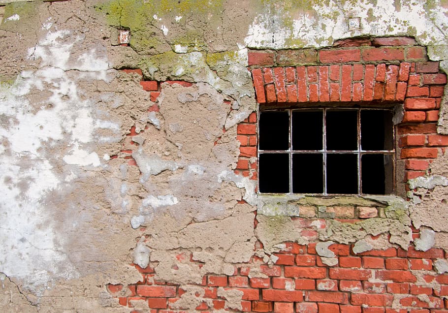 wall, old, window, background, architecture, bricks, concrete HD wallpaper