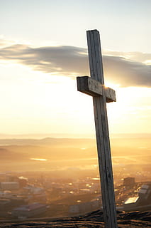 Cross, Sunset, Clouds, Sunbeams, Sky, christian, light, religion HD wallpaper