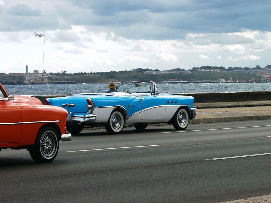 landscape, auto, car, old, havana, the road, old timer, cabrio HD wallpaper