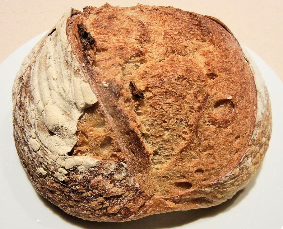 brown bread, sour dough, rustic, baked, food, food and drink HD wallpaper
