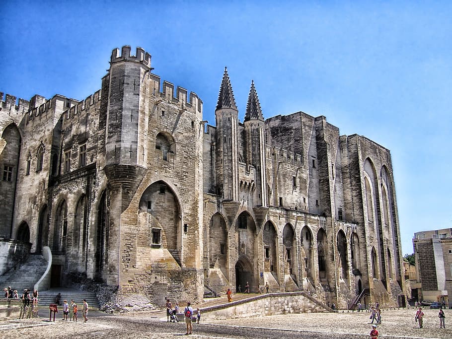 Petra Jordan, palais des papes, avignon, france, hdr, palace, HD wallpaper