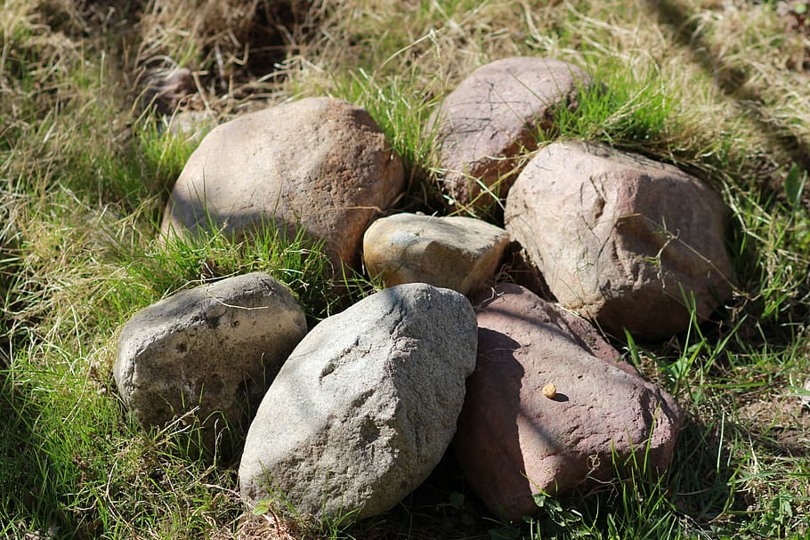 spring, stones, vegetable garden, dacha, grass, plant, nature HD wallpaper