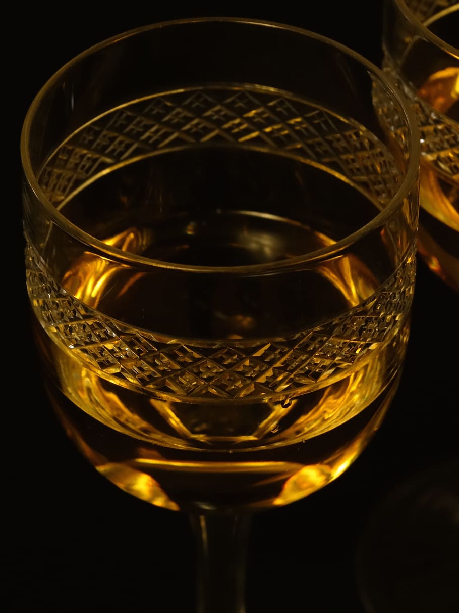 Wine Glass, Crystal Glass, chardonnay, alcohol, drink, whiskey