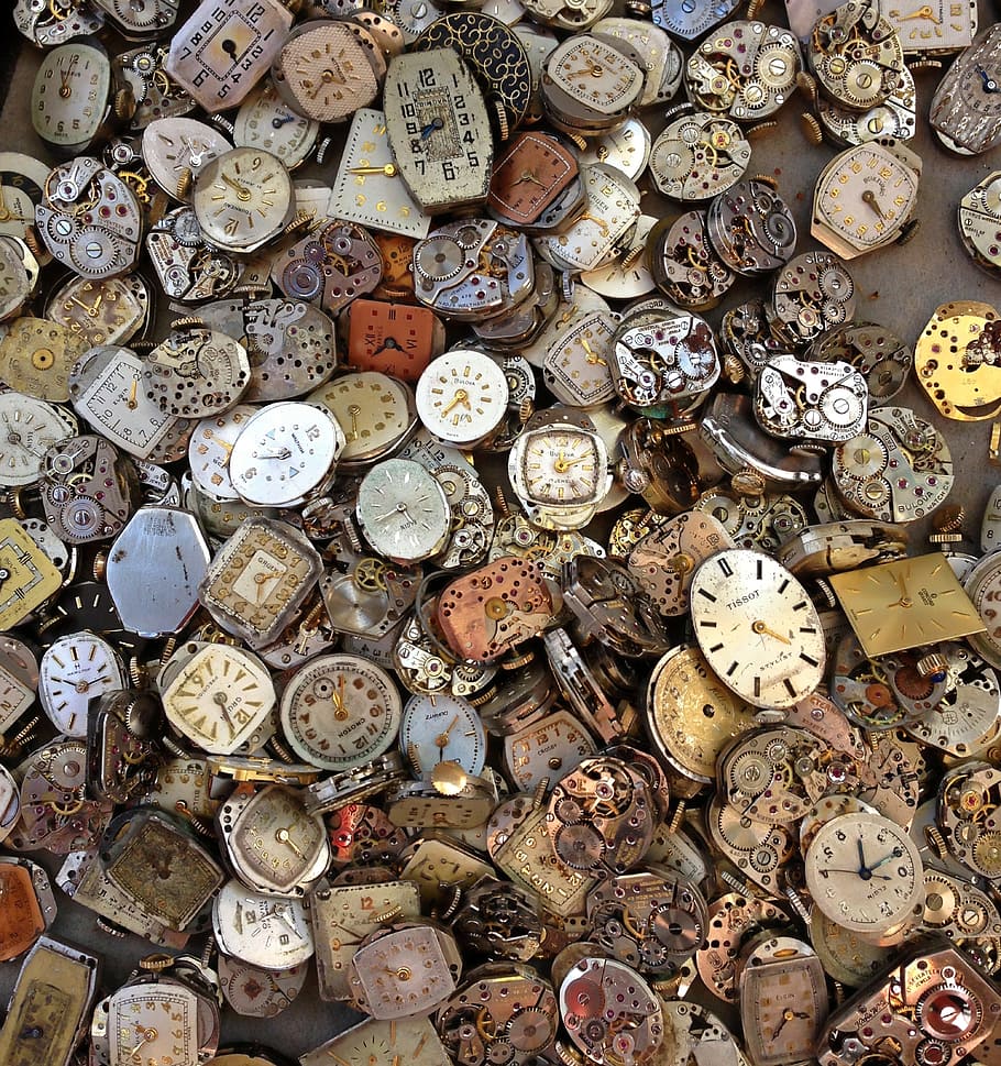 assorted analog watches, old, broken, time, clock, pocket, hand, HD wallpaper