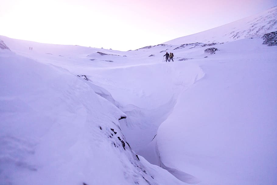 snow, sunset, hiking, cold, winter landscape, twilight, québec HD wallpaper