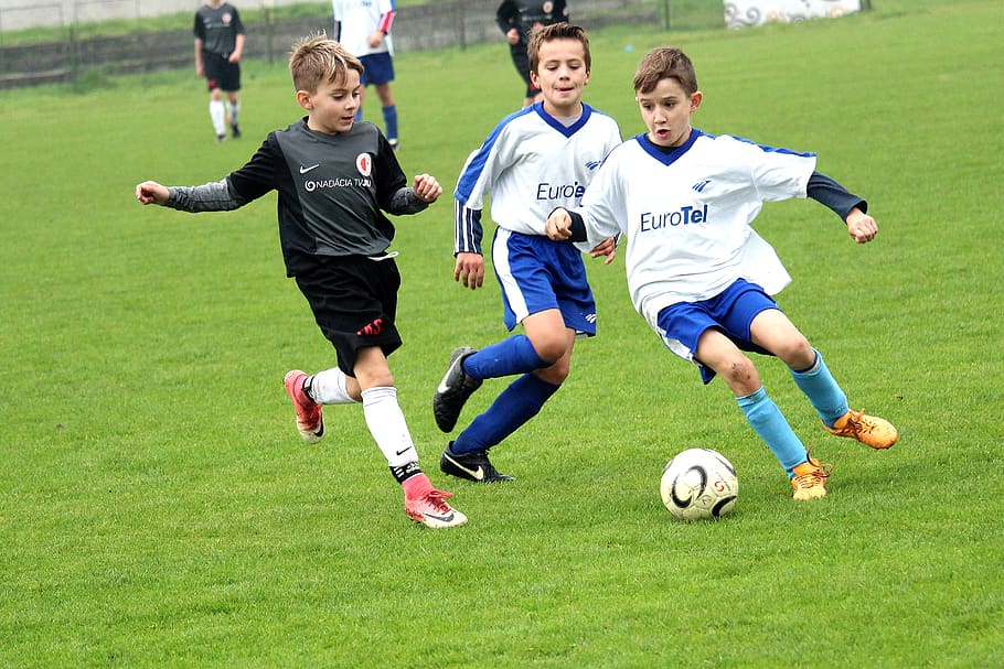 football, pupils, action, younger pupils, sport, match, course