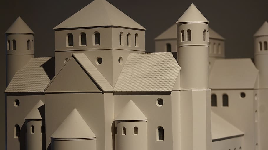 model, memleben abbey, middle ages, monastery, structures, benedictine HD wallpaper