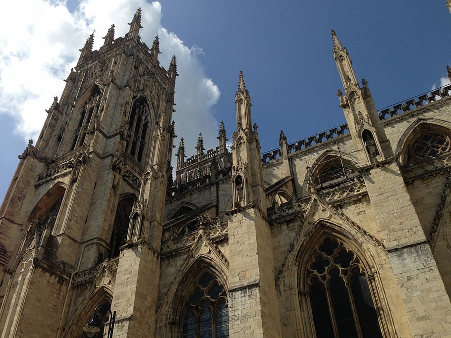 York Minster, Stone, Gothic, architecture, sky, low angle view HD wallpaper