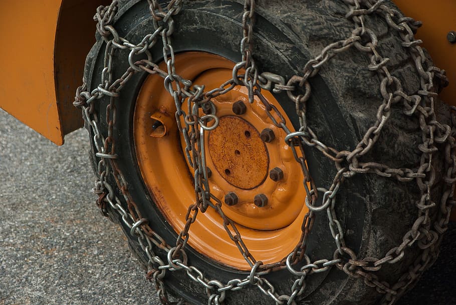 wheel, tire, string, snow, chain, rope, day, no people, high angle view HD wallpaper