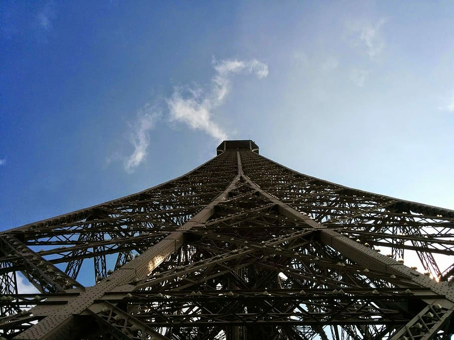 Eiffel Tower, Architecture, Beams, sky, famous Place, paris - France HD wallpaper