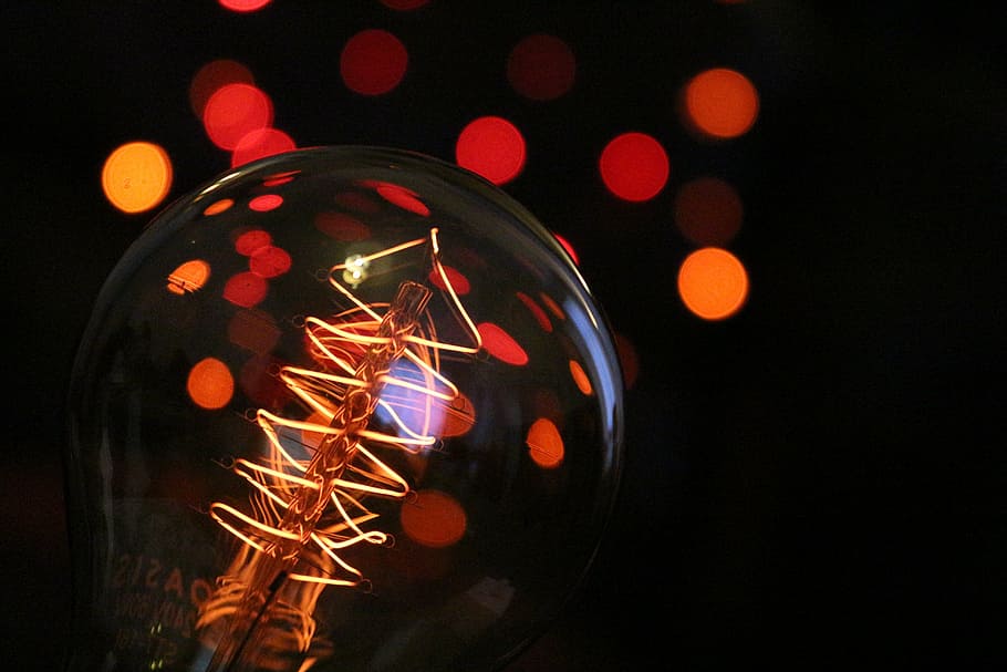 shallow focus photograpy of a light bulb, bokeh, light bulbs HD wallpaper