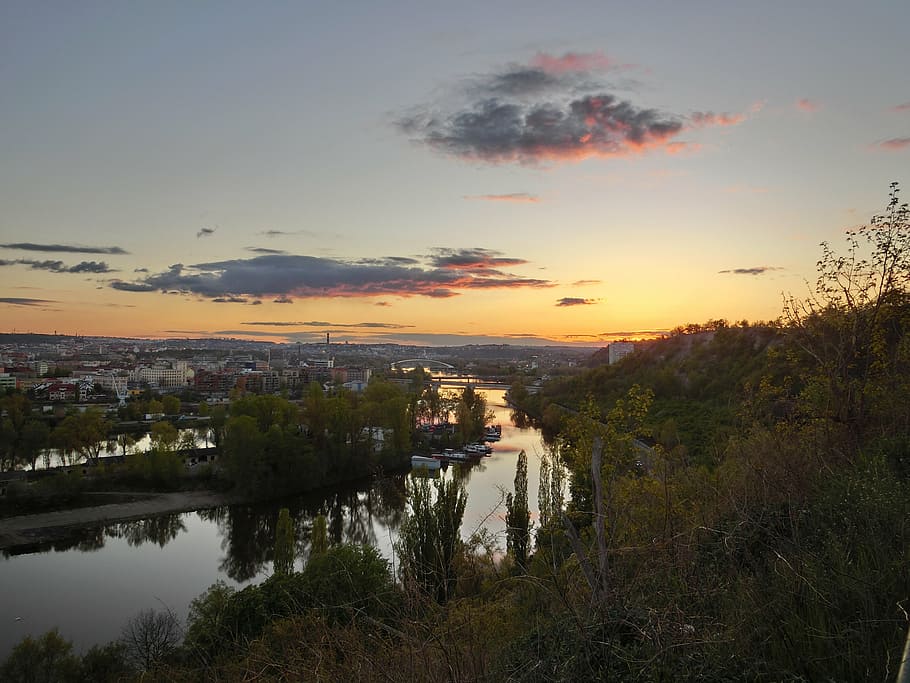 moldova, river, landscape, twilight, sky, afterglow, atmosphere HD wallpaper