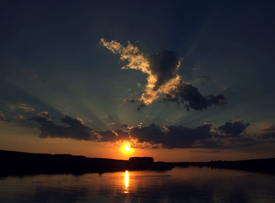sunset, sky, cloud, water, reflection, scenics - nature, beauty in nature HD wallpaper