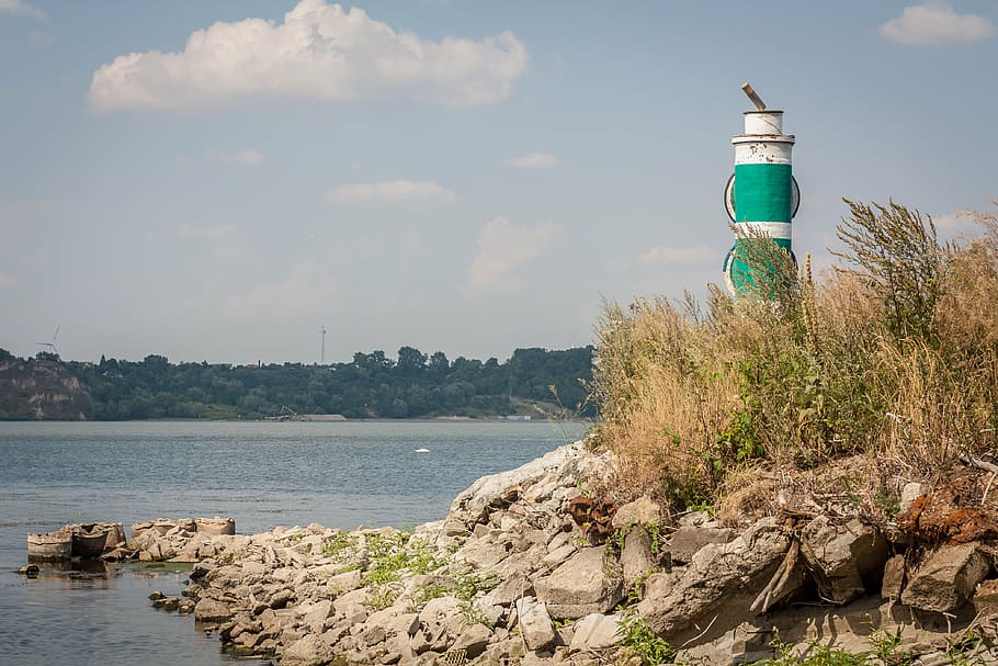 lantern, riverbank, beach, wisla, summer, tourism, water, blue HD wallpaper