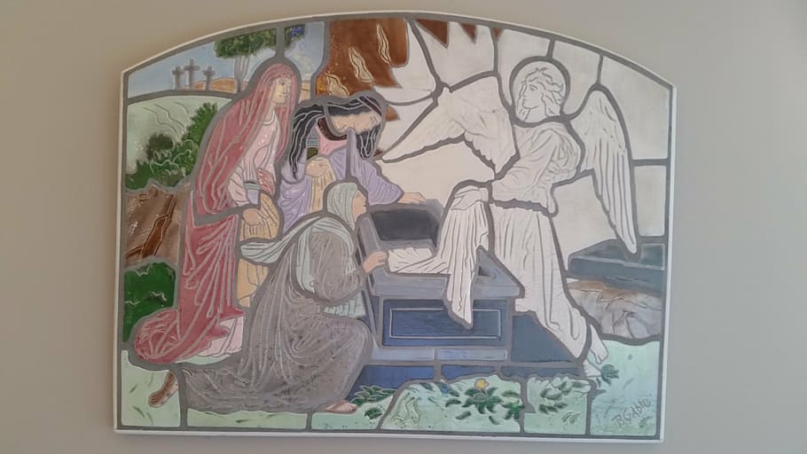 mural, church, tile, representation, art and craft, creativity HD wallpaper