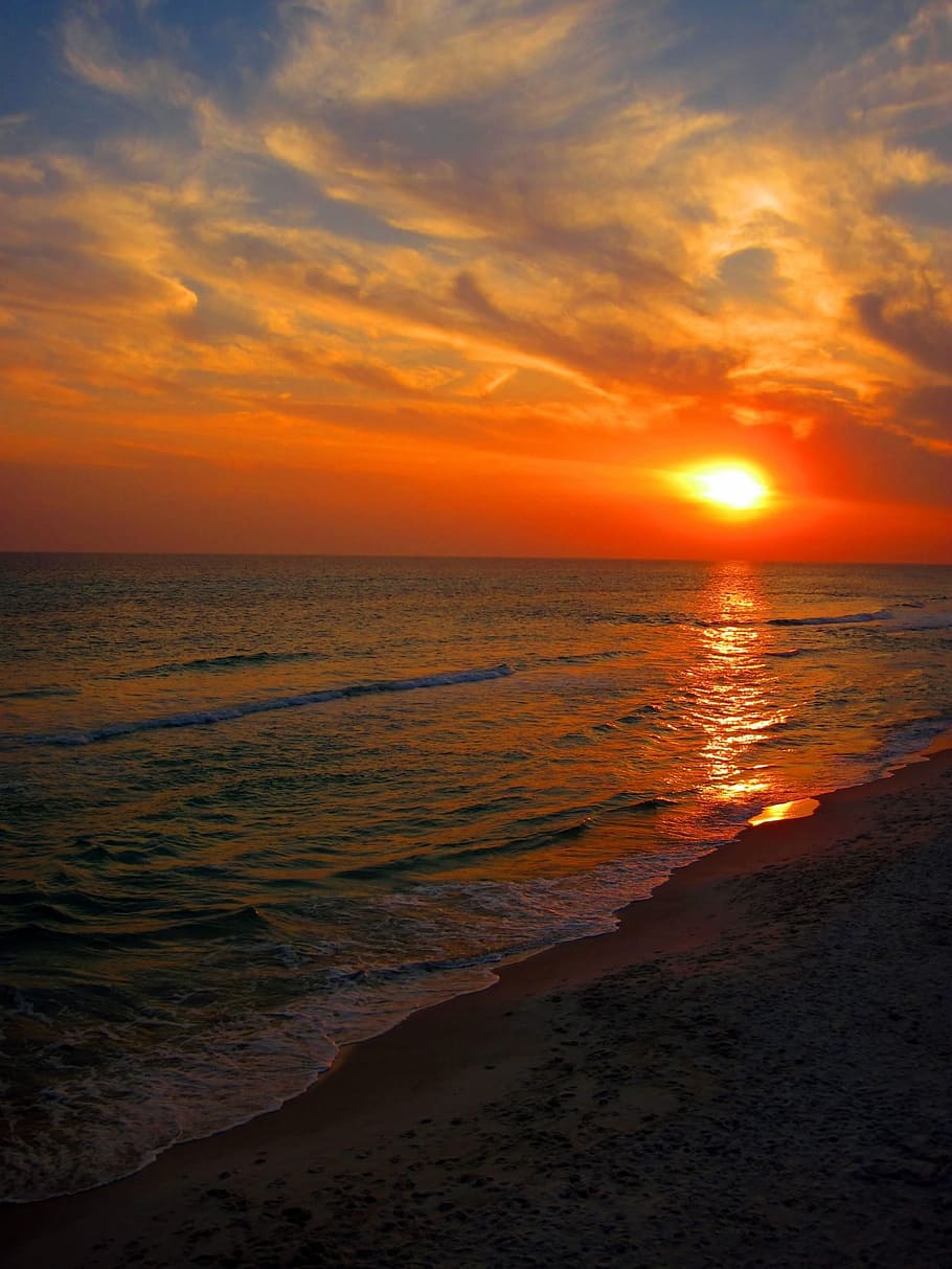beach, sunset, florida, sunset beach, ocean, sea, sky, sand HD wallpaper