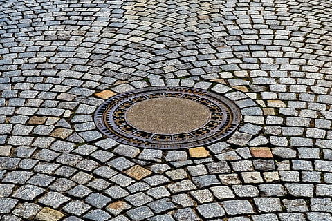 cobblestone, patch, road, stones, away, cobblestones, paving stones HD wallpaper