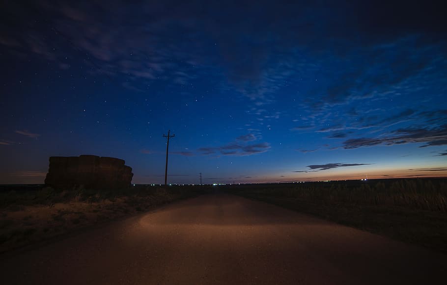 dark, night, road, path, horizon, nature, sky, direction, the way forward HD wallpaper
