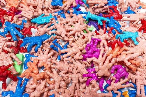 assorted colored of plastic action figure lot, objects, lazy HD wallpaper
